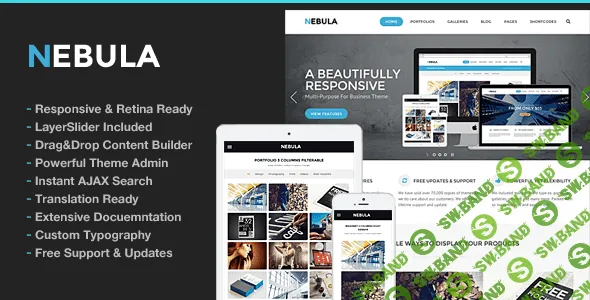 [themeforest] Nebula v1.5.6 - премиум шаблон для WordPress с чистым и минималистичным дизайном