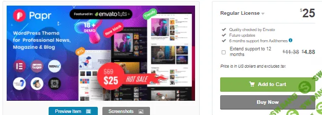 [themeforest] Papr v1.3.2 - тема WordPress для новостного журнала (2021)