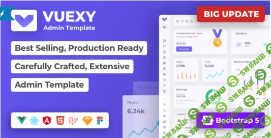 [themeforest] Vuexy v8.1.0 - шаблон админ-панели Vuejs (2022)