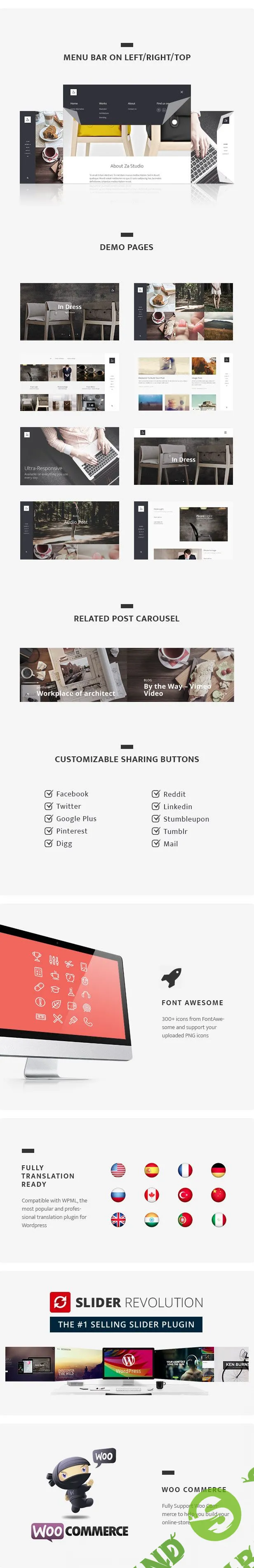 [ThemeForest] Za - Creative Fashion Portfolio WordPress Theme