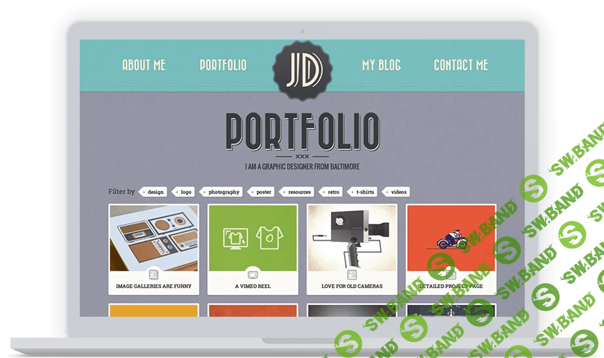 [themes.opendept] Retro Portfolio v4.9.2 - винтажный шаблон
