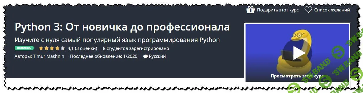 [Timur Mashnin] Timur Mashnin - Python 3: От новичка до профессионала (2020)