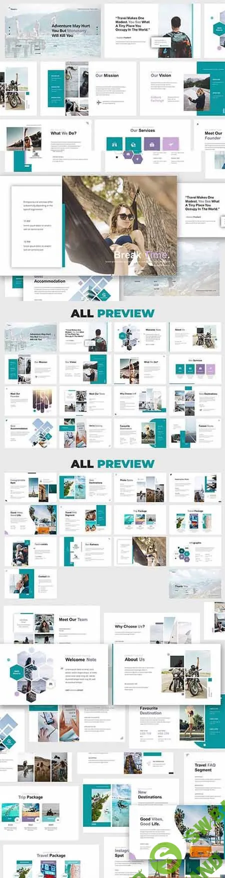 Travellia - Travel Agency Powerpoint and Google Slides Template