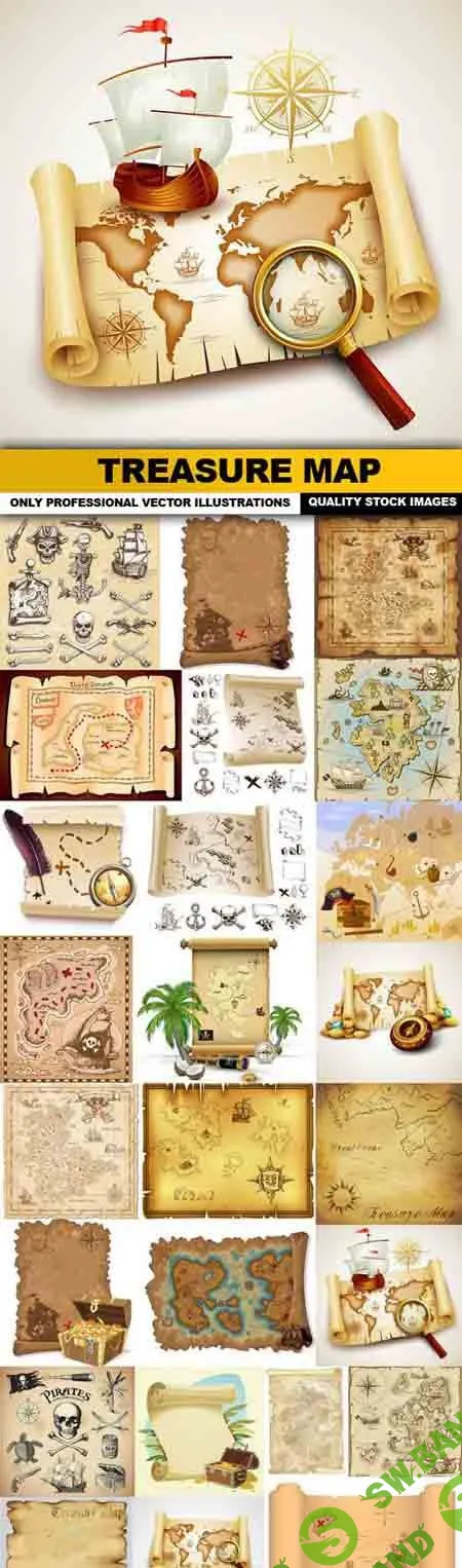 Treasure Map - 25 Vector