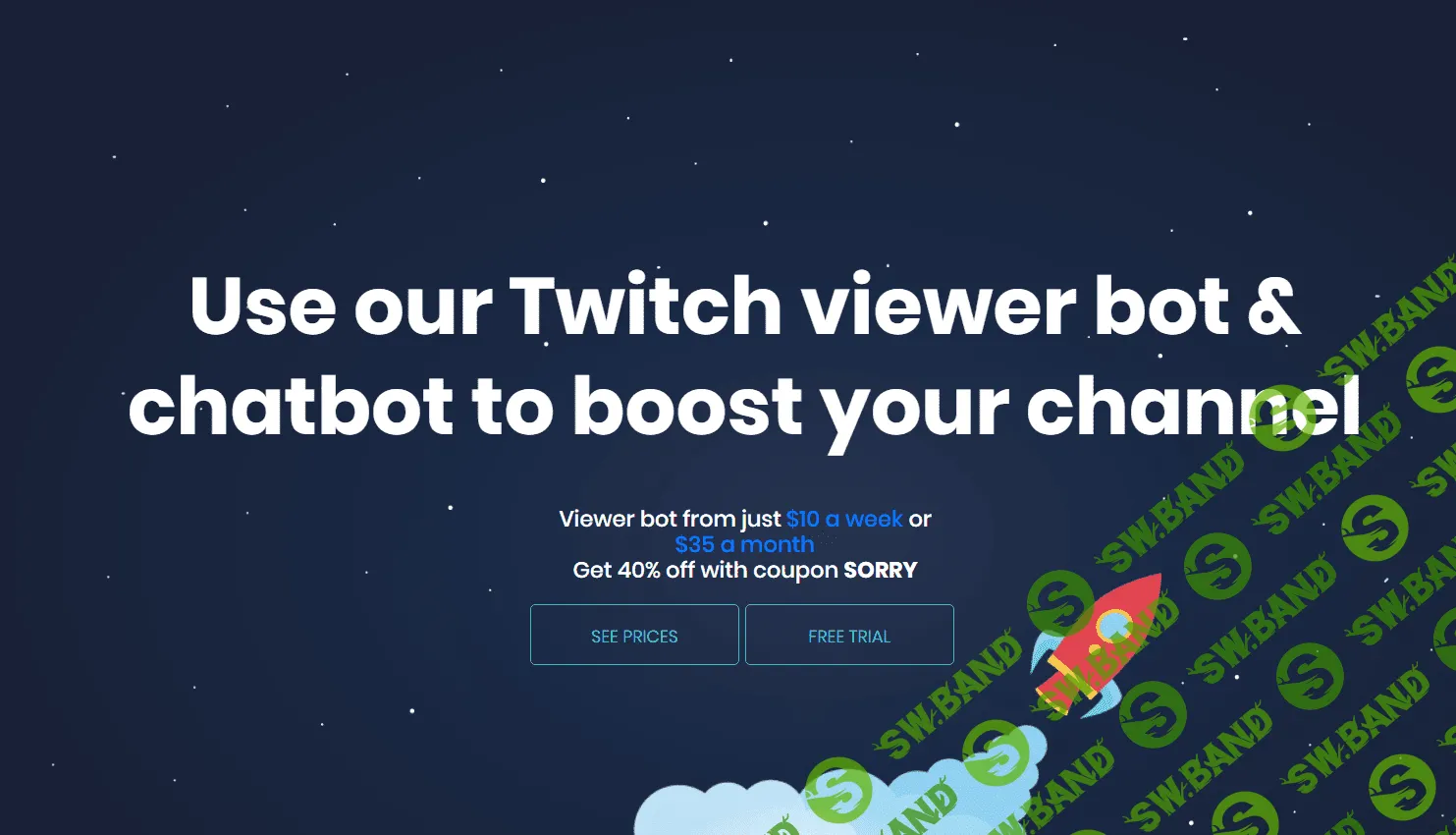 Twitch Viewer Bot - накрутка просмотров 10-1500