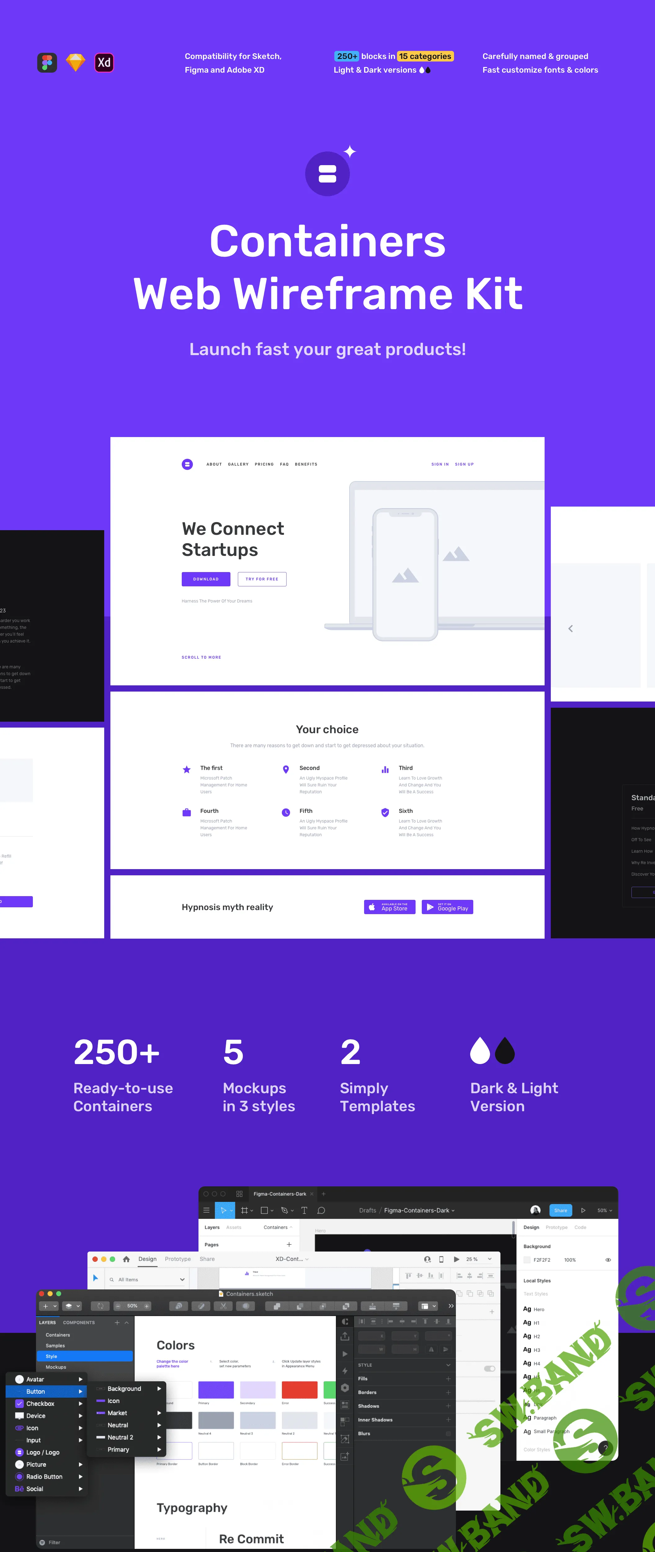 [UI8.net - Denis Abdullin] Containers Web Wireframe Kit
