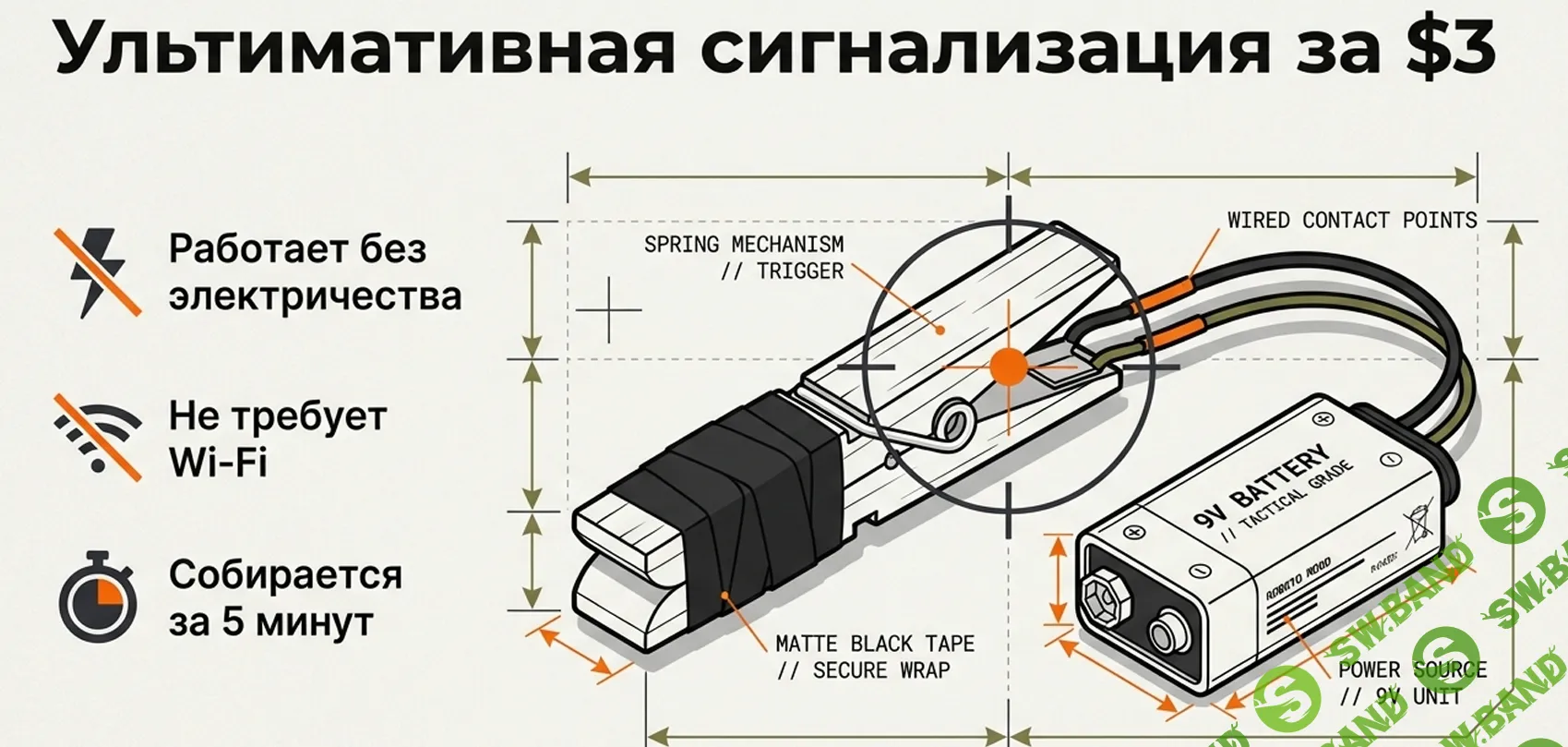 Ультимативная сигнализация за $3. Собирается за 5 минут