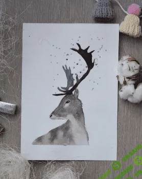 [Вероника Калачева] Акварельная зима. Олень