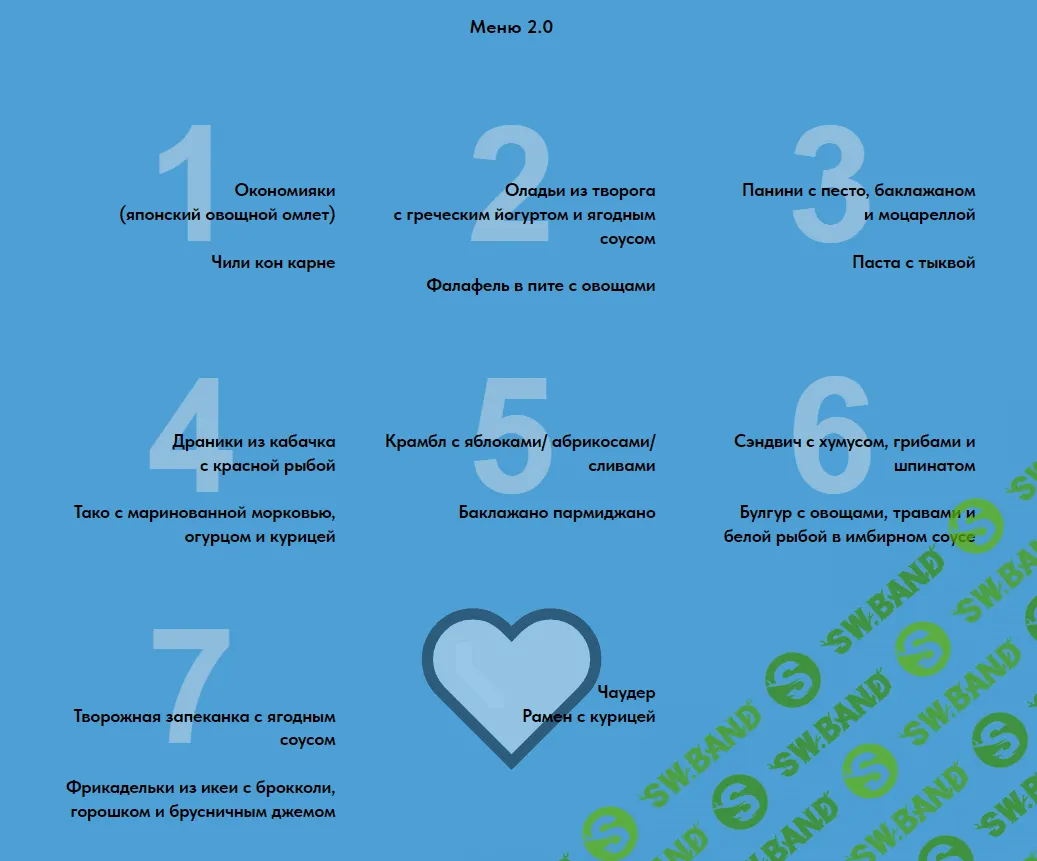 [Виктория Исакова] Меню на неделю на двоих (2023)