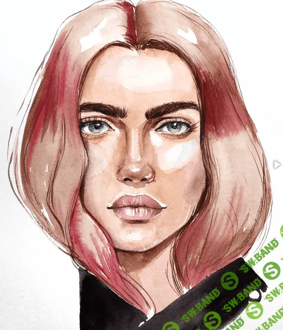 [Виктория Кагаловская] Fashion портрет с Викторией Кагаловской. Акварель (2019)