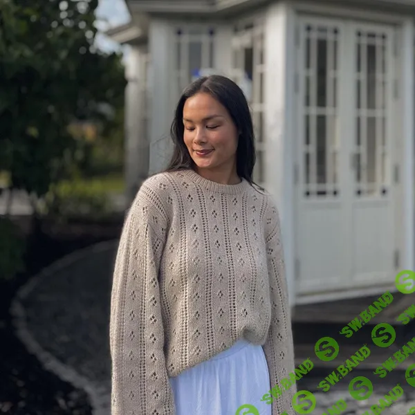 [Вязание] Ажурная блуза оверсайз вязаная спицами сверху Marielle Blouse [Вяжи.ру] [Maria Schei Mogenstad]