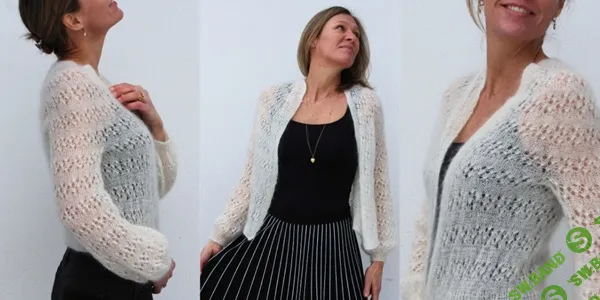 [Вязание] Ажурный кардиган из тонкого мохера спицами VesterbyCrea No 09 [Вяжи.ру] [Vesterby Crea]