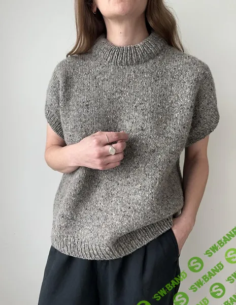 [Вязание] Безрукавка оверсайз с высоким воротником спицами Highland Slipover [Вяжи.ру]