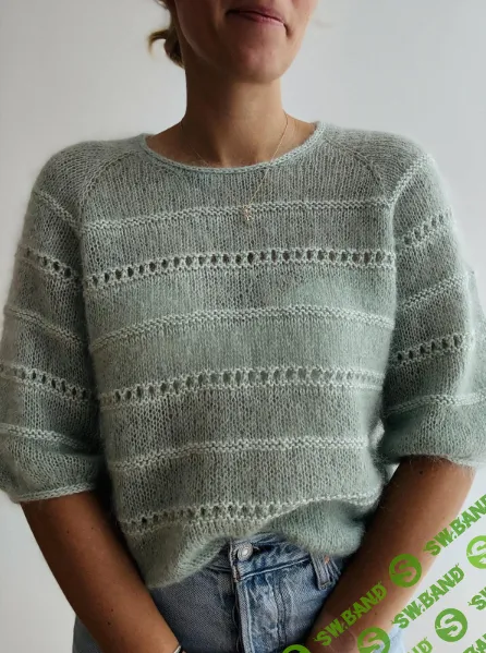 [Вязание] Блуза из мохера Roni Blouse вязаная спицами узором с ажуром и текстурой [Вяжи.ру]