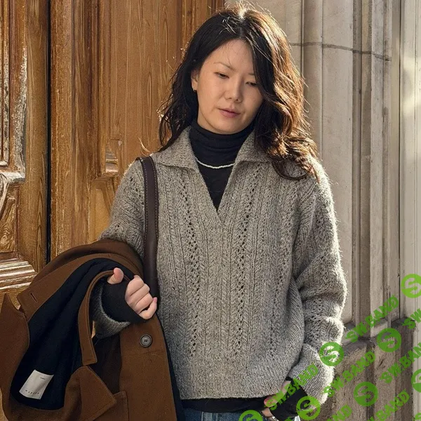 [Вязание] Cassis Polo — вязаный свитер-поло спицами сверху вниз [Вяжи.ру]