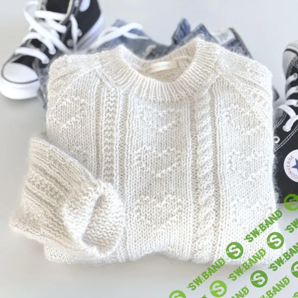 [Вязание] Детский пуловер реглан с сердечками Sweet Gift of Love [Вяжи.ру] [Marjolijn Reuter]