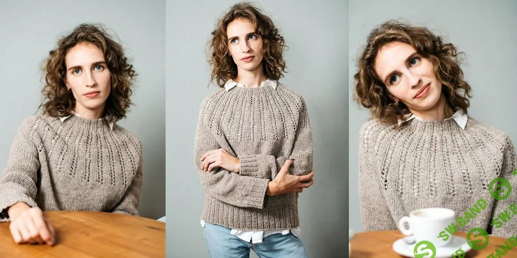 [Вязание] Джемпер с круглой ажурной кокеткой Muscari [Вяжи.ру] [Midori]