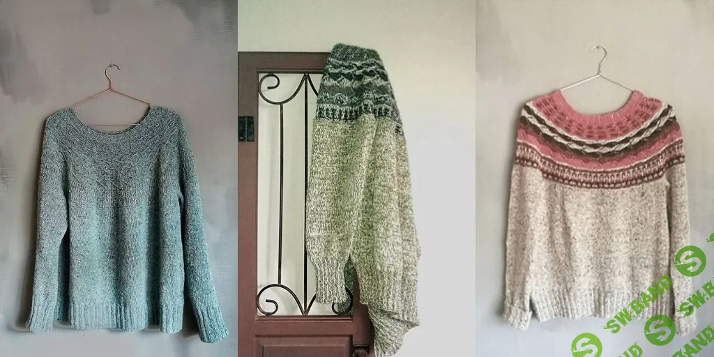 [Вязание] Джемпер с круглой кокеткой Waves & Wings [Вяжи.ру] [Элжи Фермунц]