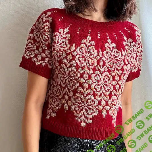 [Вязание] Джемпер с жаккардом на круглой кокетке Renaissance [Elenor Mortensen] [вяжи.ру]