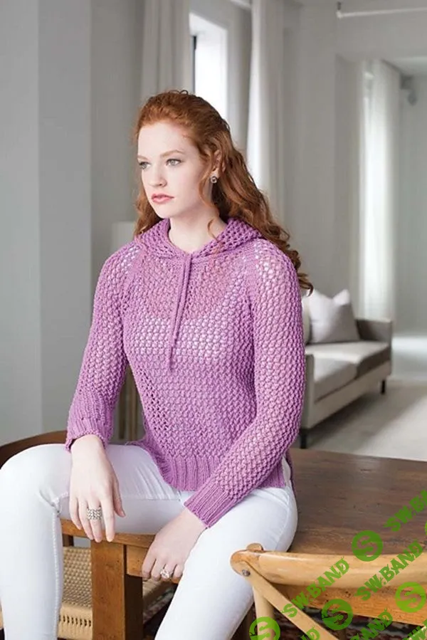 [Вязание] Джемпер сеткой Eyelet Raglan Hoodie [Вяжи.ру] [Theresa Schabes]
