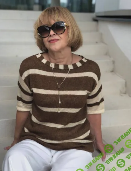 [Вязание] Джемпер/Топ «Дуэт_Топ» [Вяжи для Души] [Лора Потапова]