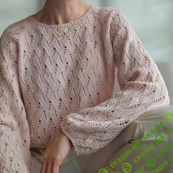 [Вязание] Элегантная тонкая блуза ажурным узором спицами Josefine [Вяжи.ру] [Ida Grændsen]