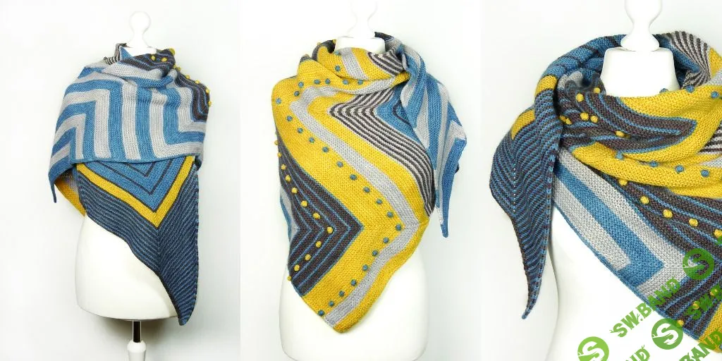 [Вязание] Геометрическая шаль спицами Potzblitz [Вяжи.ру]