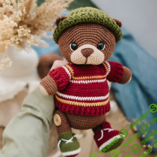 [Вязание] Яркий комплект. Вязаная одежда для мишки [Хайди Бохер]