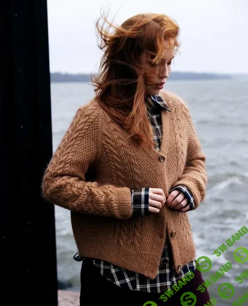 [Вязание] Kajsa - вязаный спицами женский кардиган реглан с косами [Вяжи.ру] [Emma Suominen]