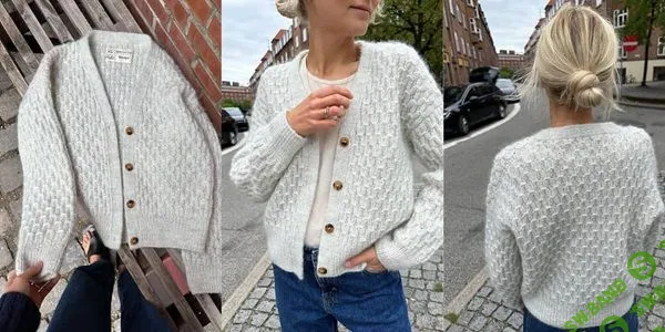 [Вязание] Кардиган рельефным узором Jenny V-neck [Вяжи.ру]