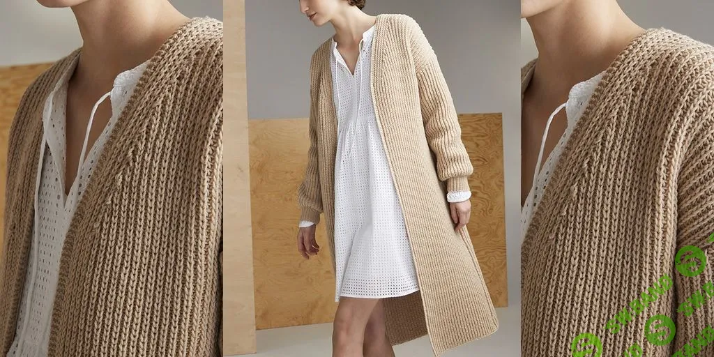 [Вязание] Кардиган резинкой бриошь Ajaton [Вяжи.ру] [Lea Petäjä]