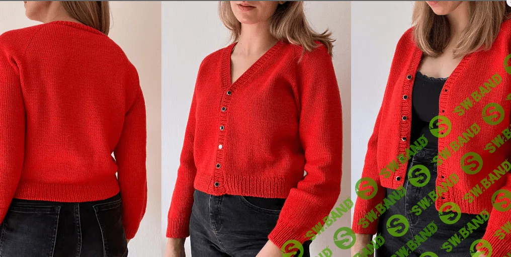 [Вязание] Кардиган сверху спицами Semper V-Neck [Вяжи.ру] [The Knit Purl Girl]