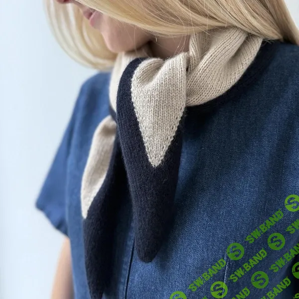 [Вязание] Кашемировый шарф с контрастными кромками My Duo Scarf, вязаный спицами от угла [Вяжи.ру] [Norgardknitters]