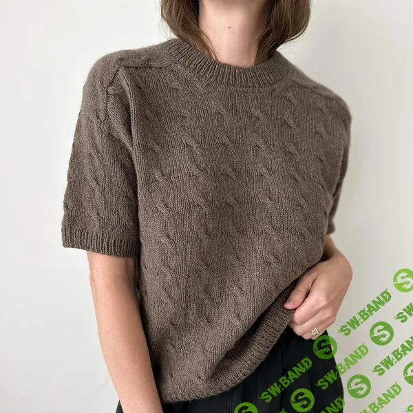 [Вязание] Комфортная футболка с плечом-погоном Shoreline, вязанная спицами сверху [Вяжи.ру] [Ozetta]