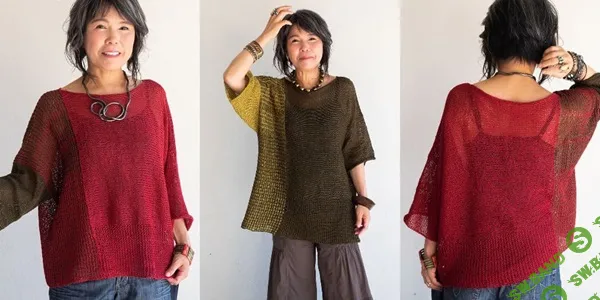 [Вязание] Летний пуловер спицами Waterfall [Вяжи.ру] [Yumiko Alexander]