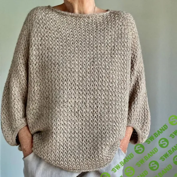 [Вязание] Льняной оверсайз пуловер вязаный спицами сверху Augusta [Вяжи.ру] [Lone Kjeldsen]