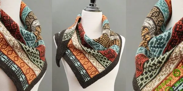 [Вязание] Мозаичная шаль спицами Multifarious Too [Вяжи.ру] [Melanie Rice]