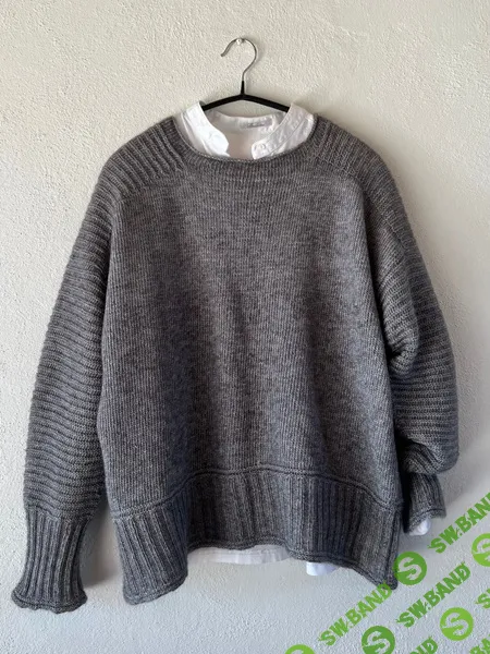 [Вязание] Оверсайз пуловер с платочным узором на рукавах Rilling [Вяжи.ру] [Lone Kjeldsen]