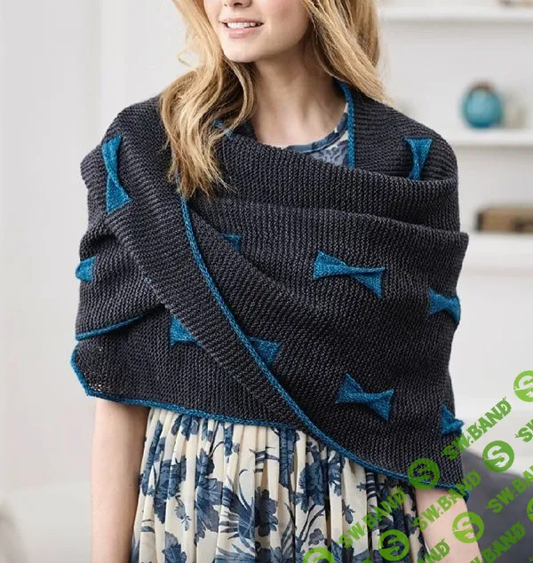 [Вязание] Палантин с бантиками спицами Ribbonesque [Вяжи.ру]