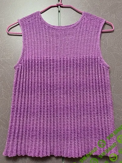 [Вязание] Плиссированный топ, вязаный спицами сверху Pleated Top [вяжи.ру] [Charlotte Tung]