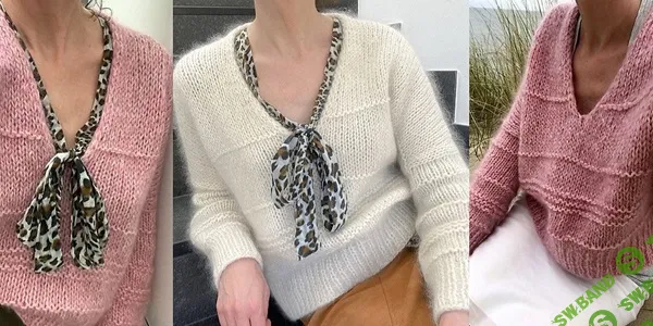 [Вязание] Пуловер из мохера с глубоким вырезом Ella [Вяжи.ру] [Lotilda]
