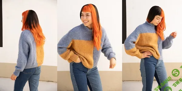 [Вязание] Пуловер колорблок спицами Abstract Composition [Вяжи.ру]