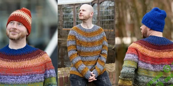 [Вязание] Пуловер с круглой кокеткой Brioche Break [Вяжи.ру] [Stephen West]