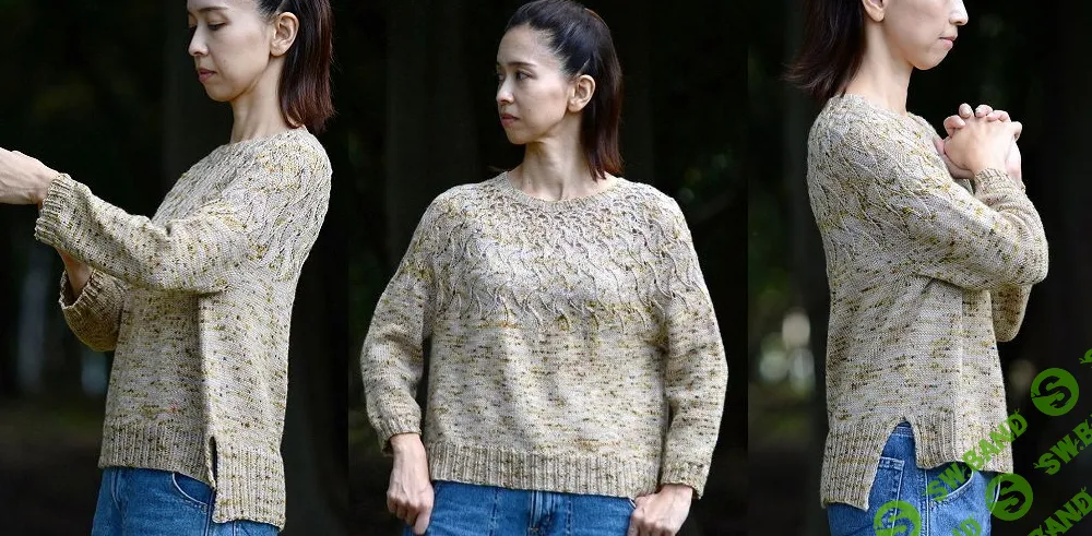 [Вязание] Пуловер с круглой кокеткой Sand Waves [Вяжи.ру]