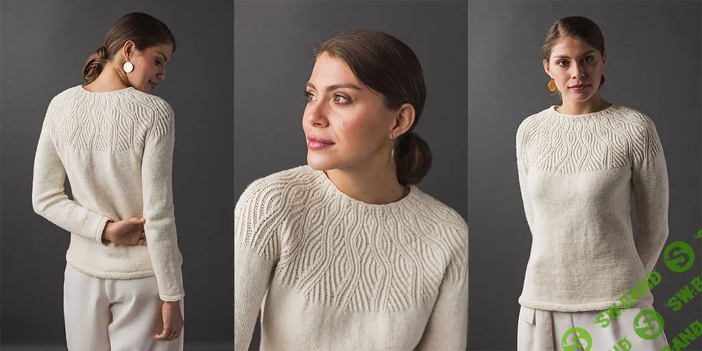 [Вязание] Пуловер с рельефной кокеткой Undulating Lines [Вяжи.ру] [Стелла Эгиди]