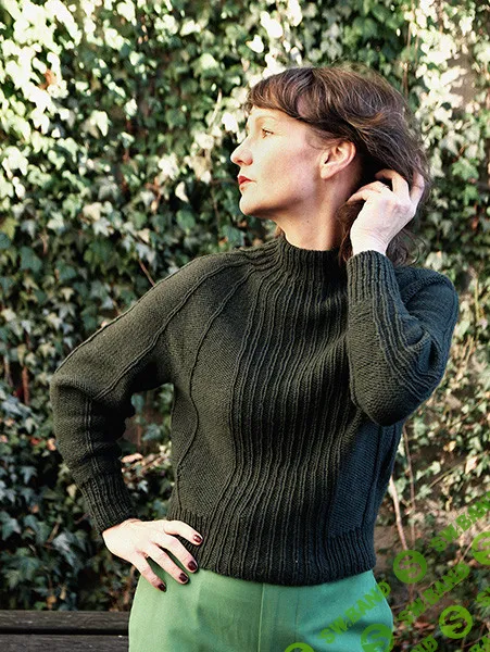 [Вязание] Пуловер с узором резинкой спицами сверху The Silhouette [вяжи.ру]