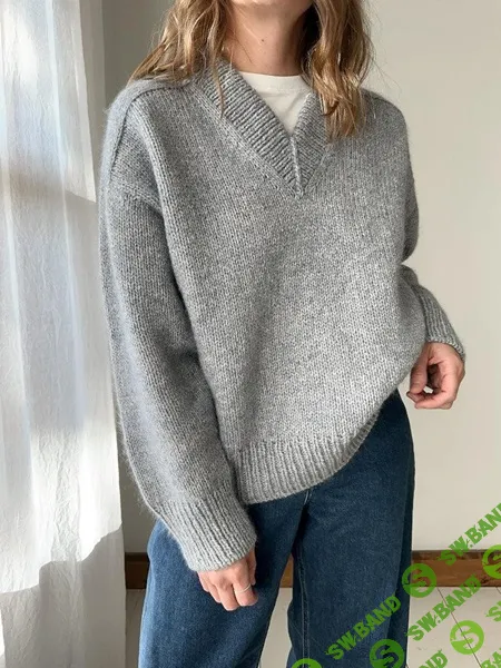 [Вязание] Пуловер с V горловиной спицами сверху Lakes V neck [Вяжи.ру] [Ozetta, Hailey Smedley]