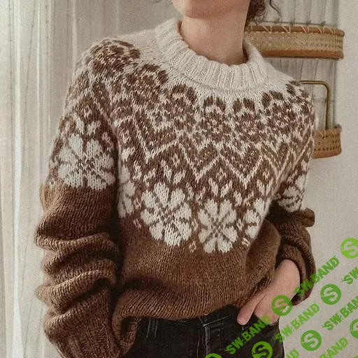 [Вязание] Пуловер с жаккардовой цветочной кокеткой Bloom Pullover [Вяжи.ру] [Brianna Mason]
