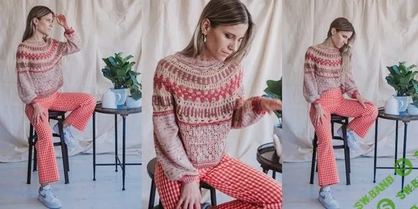 [Вязание] Пуловер с жаккардовой кокеткой Antique [Вяжи.ру]