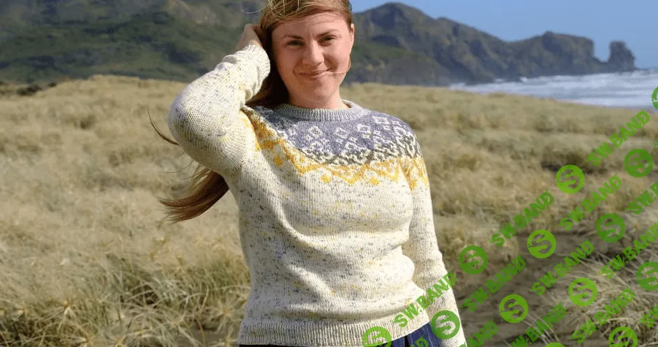 [Вязание] Пуловер с жаккардовой кокеткой Ombeline [Вяжи.ру] [Black Cat Knitting Company]